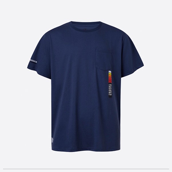 クロームハーツ ハリウッド製Tシャツ ブルー