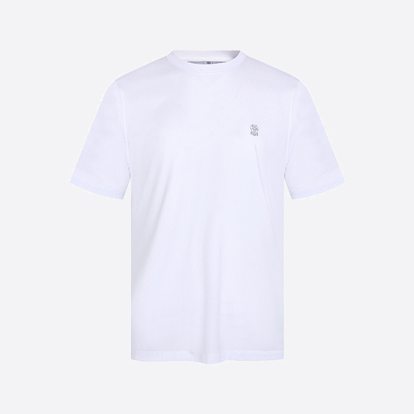 ブルネロ・クチネリ ロゴ Tシャツ ホワイト