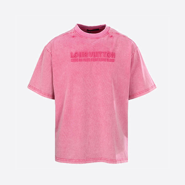 ルイ・ヴィトン ウォッシュドリブTシャツ ピンク