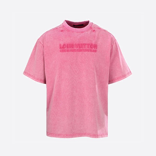 ルイ・ヴィトン ウォッシュドリブTシャツ ピンク