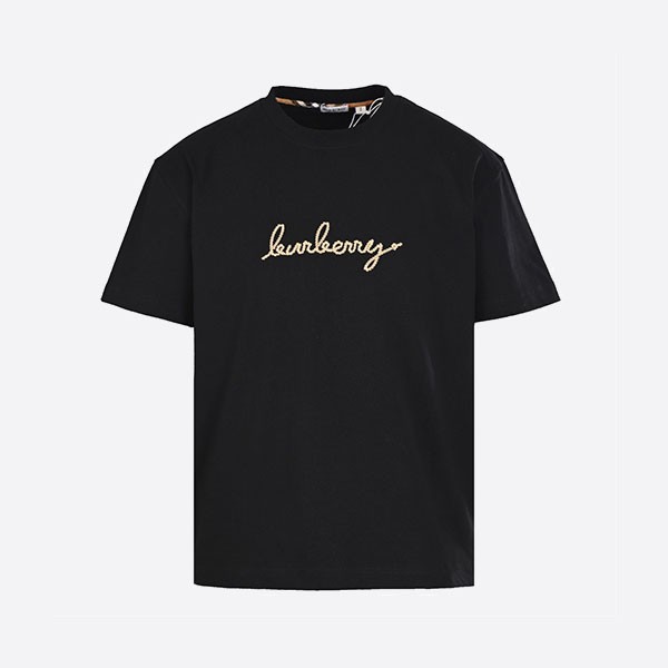 バーバリーチェックEKDコットンTシャツ（ブラック）
