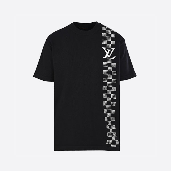 ルイ・ヴィトン ダミエストライプ ジャカード ブラック Tシャツ
