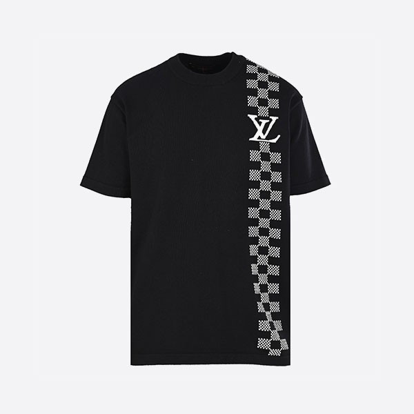ルイ・ヴィトン ダミエストライプ ジャカード ブラック Tシャツ