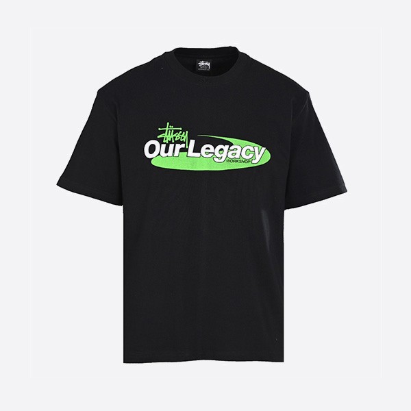 ステューシー x アワーレガシー OL スワール ピグメントダイ Tシャツ ブラック
