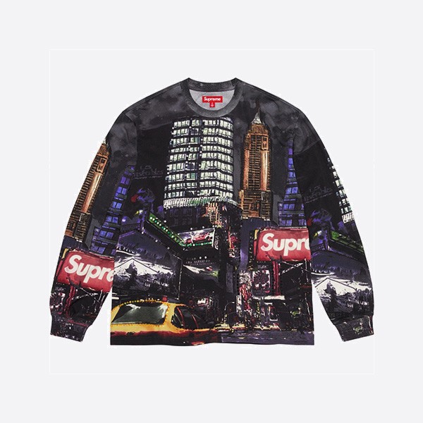 シュプリーム スカイライン スパンコール L/S トップ ブラック