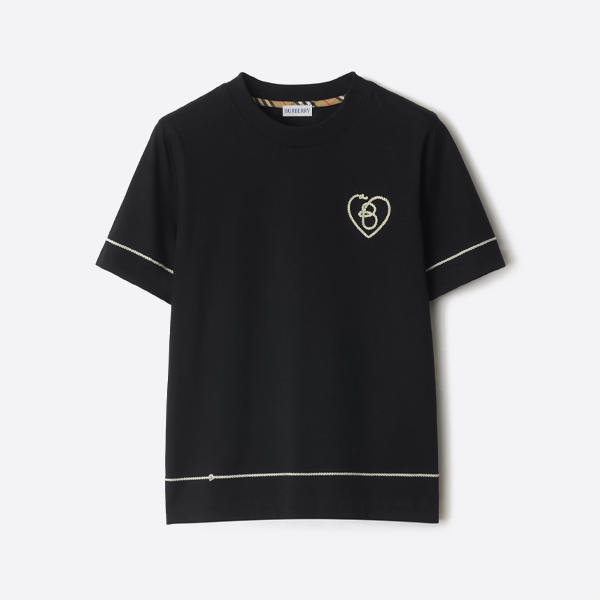 バーバリー Bハート コットンTシャツ（ブラック）