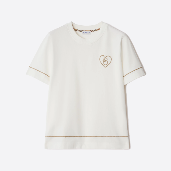 バーバリー Bハート コットンTシャツ（ホワイト）