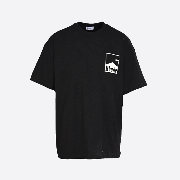 ルード コットン シェブロン ロゴ Tシャツ ブラック