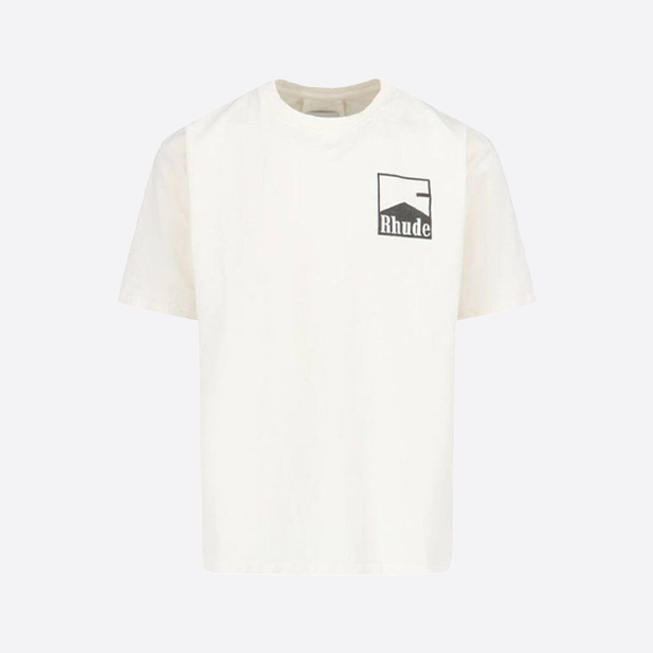 ルード コットン シェブロン ロゴ Tシャツ ホワイト