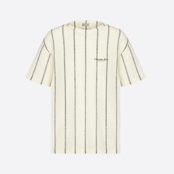 クリスチャン・ディオール クチュール Tシャツ リラックスフィット ベージュ ストライプ