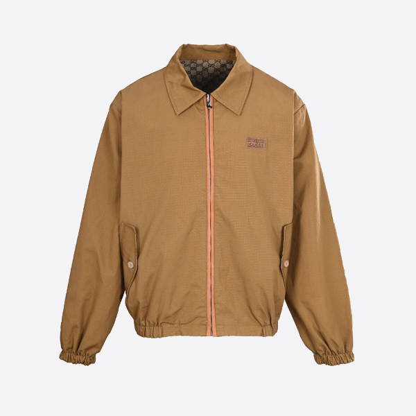 グッチ 25FW ソリッドカラー モノグラム ダブルサイド GG ラペル ジャケット