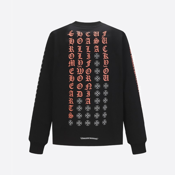 クロムハーツ バックサンスクリットクロスプリント ロングスリーブ ブラック