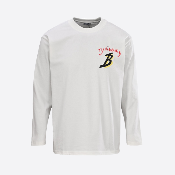 バーバリー レター セイルボート ペイントプリント ロングスリーブ Tシャツ