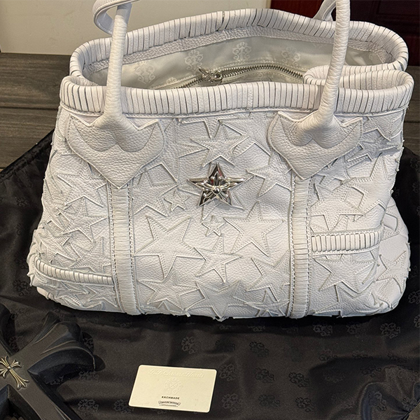 クロームハーツ ラスベガス限定プラチナペンタグラムフォンテーヌブローウーブントートバッグ