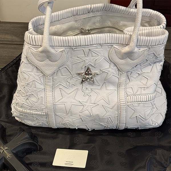 クロームハーツ ラスベガス限定プラチナペンタグラムフォンテーヌブローウーブントートバッグ