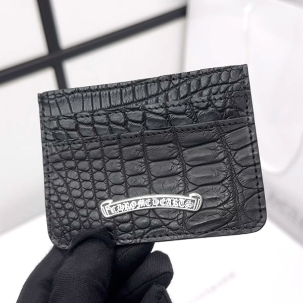 クロームハーツ クロコダイルレザーのスクロールカードホルダー