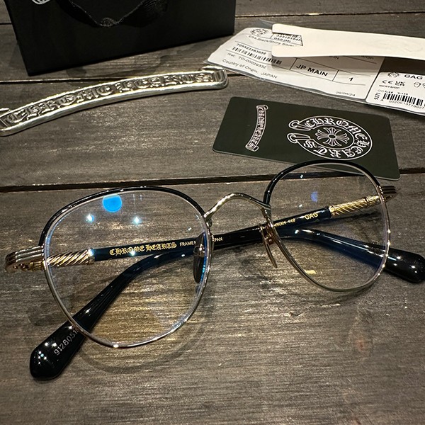 クロームハーツ GAG メガネ ブラックゴールド