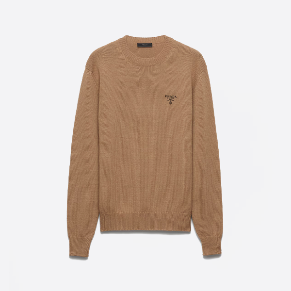 プラダ クルーネックカーディガン ブラウン