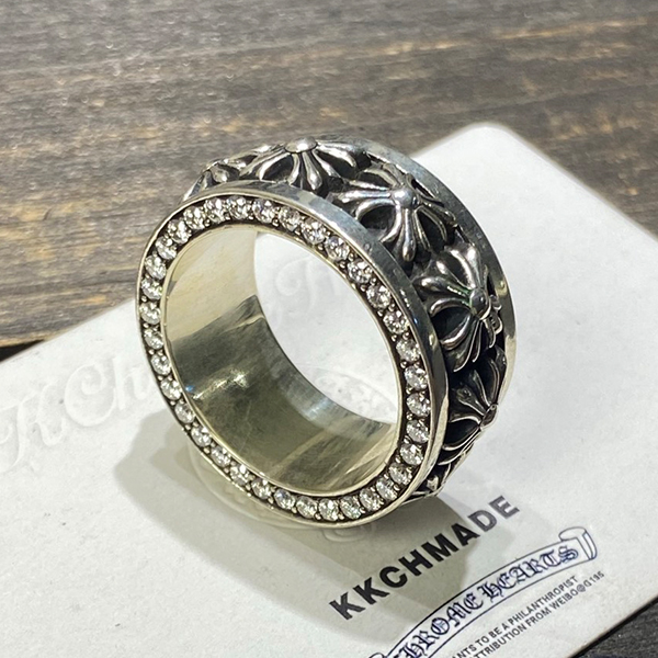 クロームハーツ VVS フルダイヤモンドインレイ回転クロスフラワー