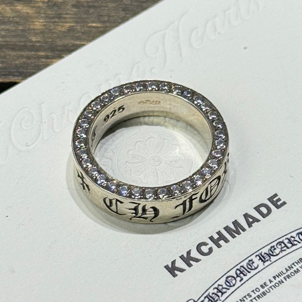 クロームハーツ 925 シルバー VVS フルダイヤモンド フォーエバーリング