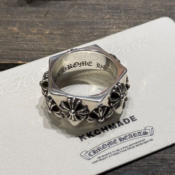 クロームハーツ ファセットクロスフラワーリング