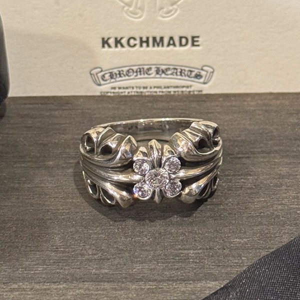 クロームハーツ スターリングシルバー 5ダイヤモンド K&T リング
