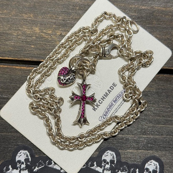 クロームハーツ レッドダイヤモンド付きスターリングシルバー