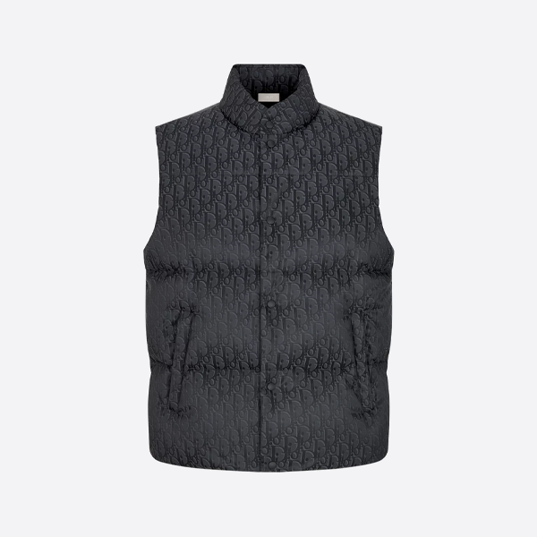 ディオール オブスキュア ジャカード スタンドカラー スナップボタン ダウンベスト