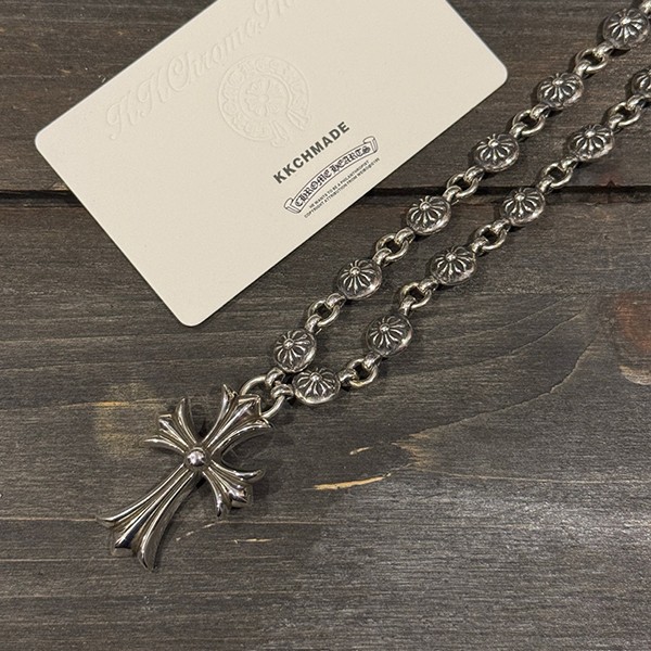 クロームハーツ ウォータードロップクロスフラワーボールバインディングチェーンスーパーヘビー