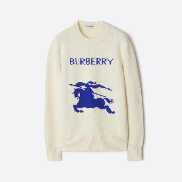 バーバリー ホース刺繍セーター（ホワイト）