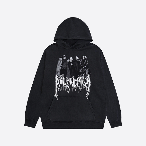 バレンシアガ ポートレート ディストレスト フーディ