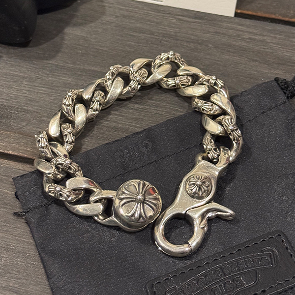 クロームハーツ ハーフフラワークロス ロブスターバックル ブレスレット