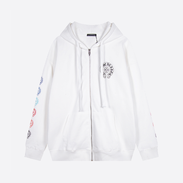 クロームハーツ レインボーホースシュー パーカー ホワイト