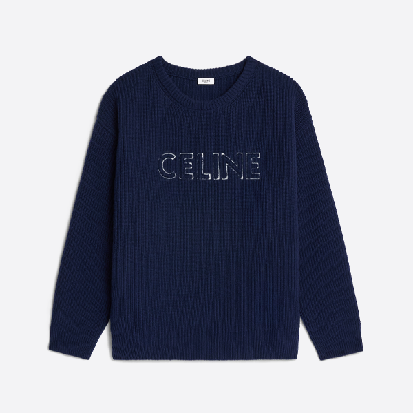 セリーヌ 刺繍ロゴ クルーネック セーター