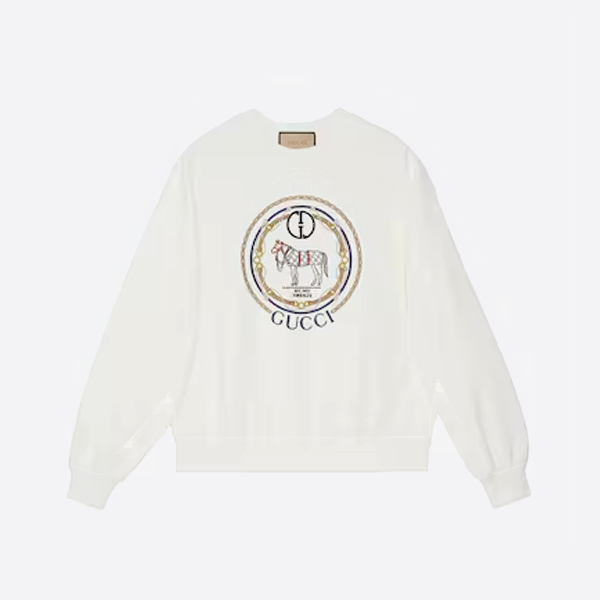 グッチのミニマリストポニー長袖Tシャツ