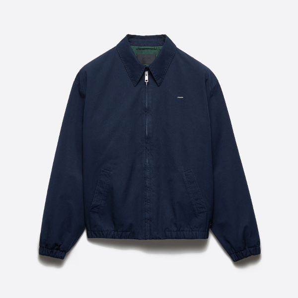 プラダのカラーブロックジャケット、ネイビーブルー