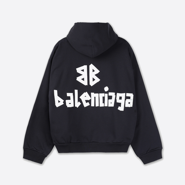 バレンシアガ 3D ウォッシャブル リップド フード スウェットシャツ
