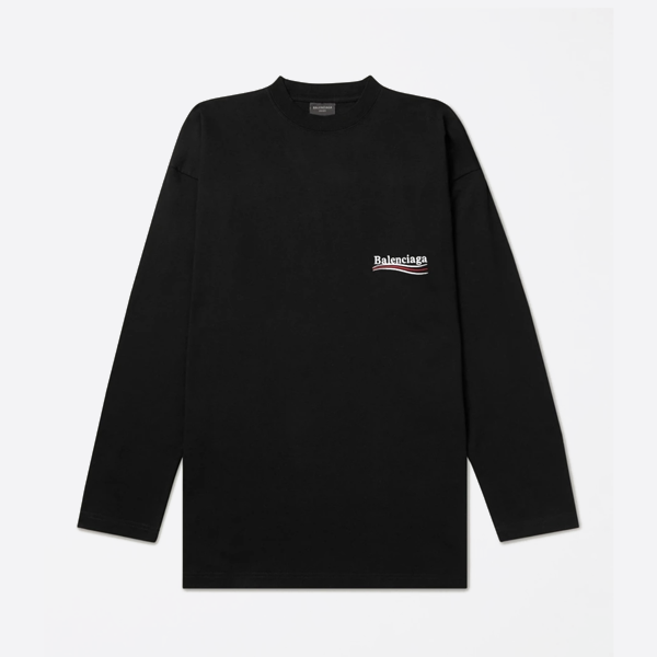 フロントとバックにウェーブ刺繍が施されたバレンシアガの長袖