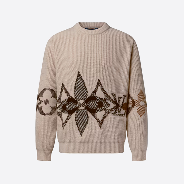 ルイ・ヴィトンのチャンキーニットジャカードクルーネックセーター