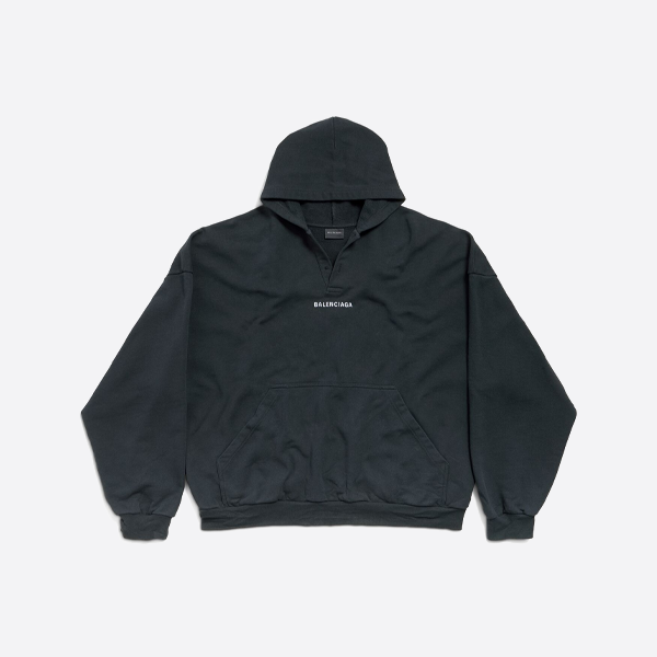 バレンシアガ ポロカラー フード付きスウェットシャツ