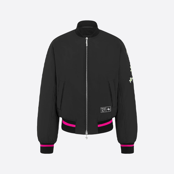 ディオール No. 47 ネオン刺繍 ベースボールジャケット