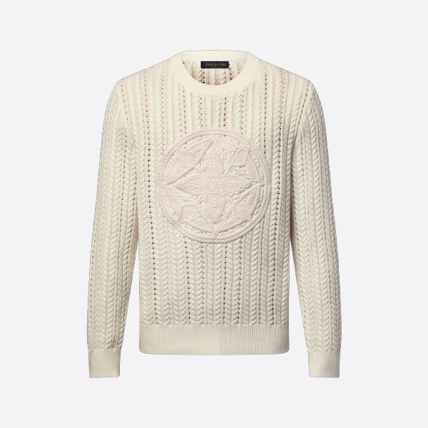 ルイ・ヴィトン 刺繍ロゴ 透かし彫りセーター