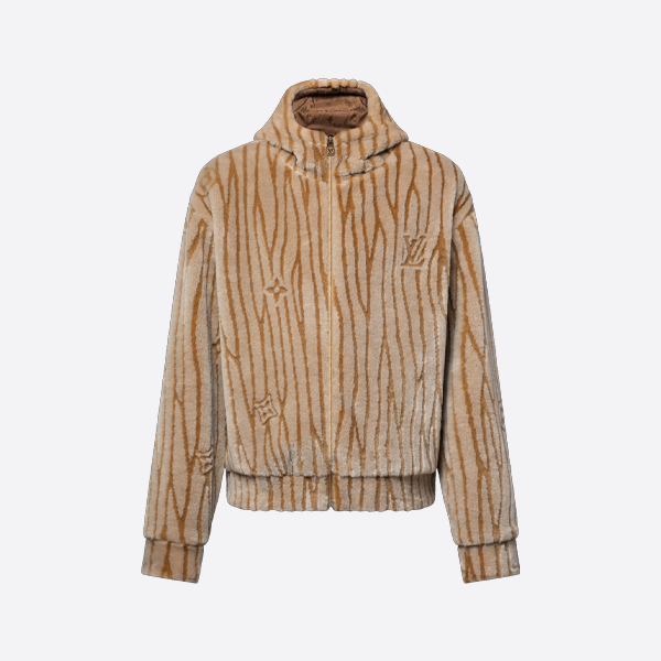 ルイ・ヴィトンのイエローストライプのテディベアフード付きジャケット