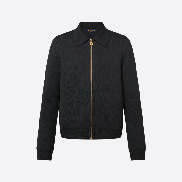 ルイ・ヴィトン エンボス加工ラペルニットジッパージャケット