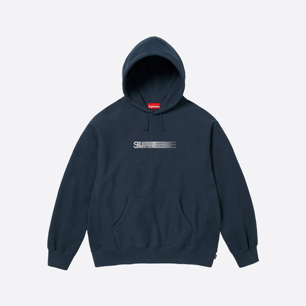 シュプリーム スワロフスキー コラボレーション ラインストーン ファントム フード付きスウェットシャツ、ブルー