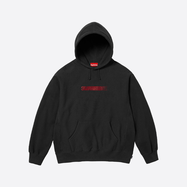 シュプリーム スワロフスキー コラボレーション ラインストーン ファントム フード付きスウェットシャツ、ブラック