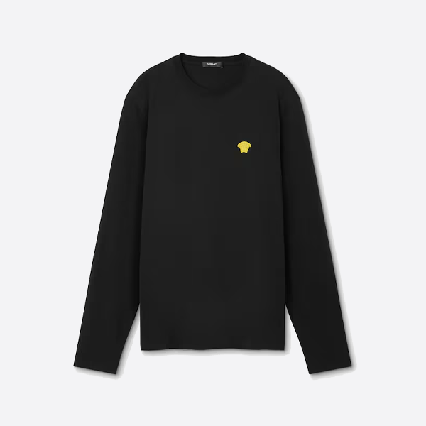 ヴェルサーチのロゴ刺繍ニットセーター