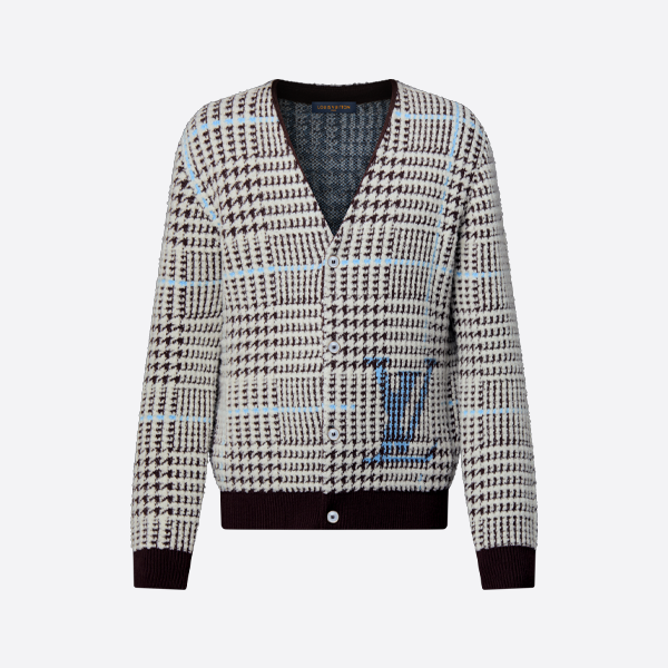 ルイ・ヴィトンの千鳥格子カシミアカーディガン