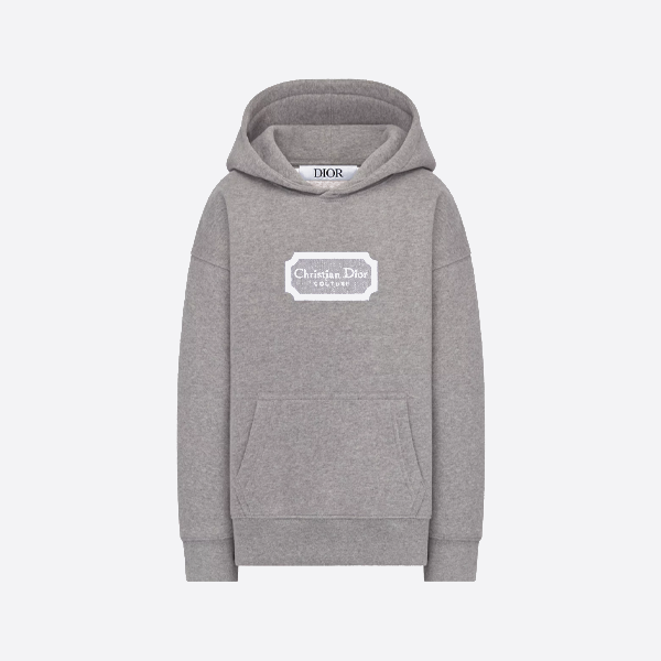 ディオール 刺繍 シルバーラベル パーカー、グレー