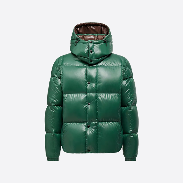 モンクレールのフード付きダウンジャケット（グリーン）